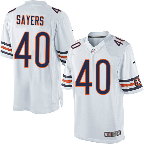 Men's Limited Gale Sayers Nike Jersey White Road - #40 NFL Chicago Bears